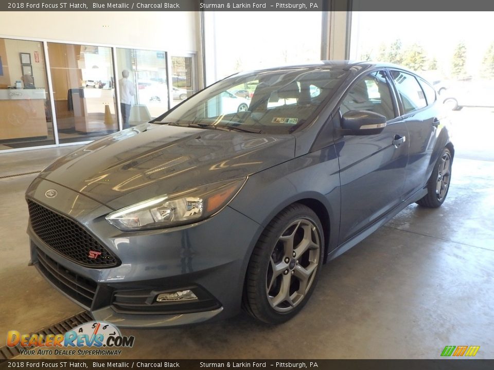 2018 Ford Focus ST Hatch Blue Metallic / Charcoal Black Photo #4