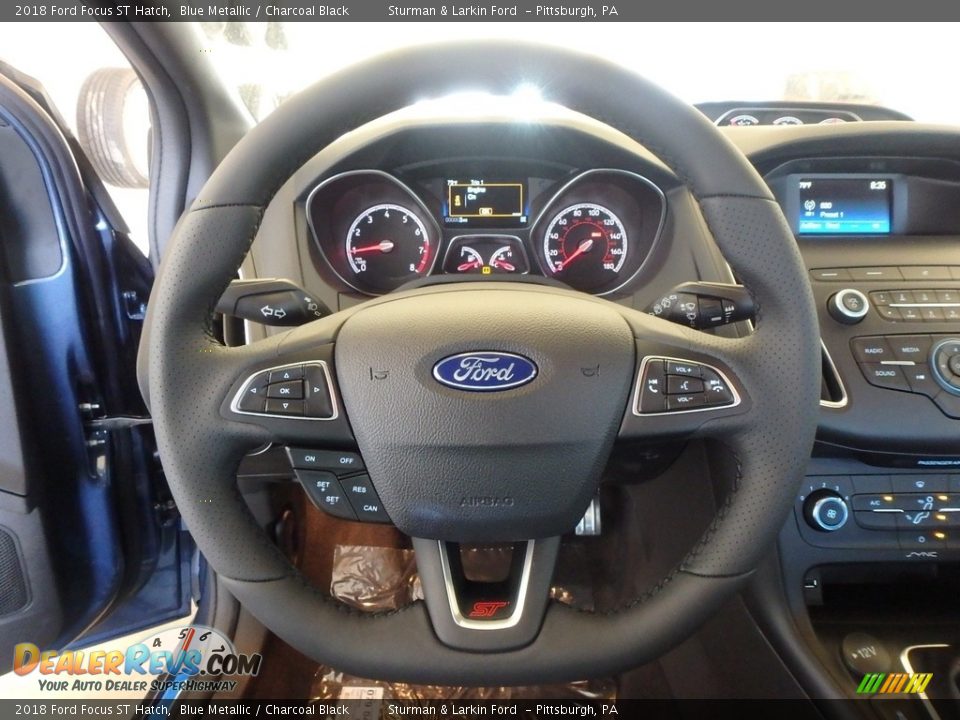 2018 Ford Focus ST Hatch Blue Metallic / Charcoal Black Photo #15