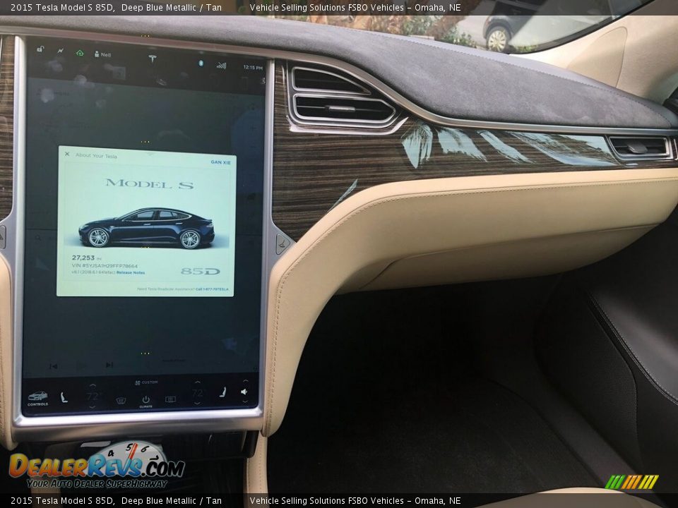 2015 Tesla Model S 85D Deep Blue Metallic / Tan Photo #5