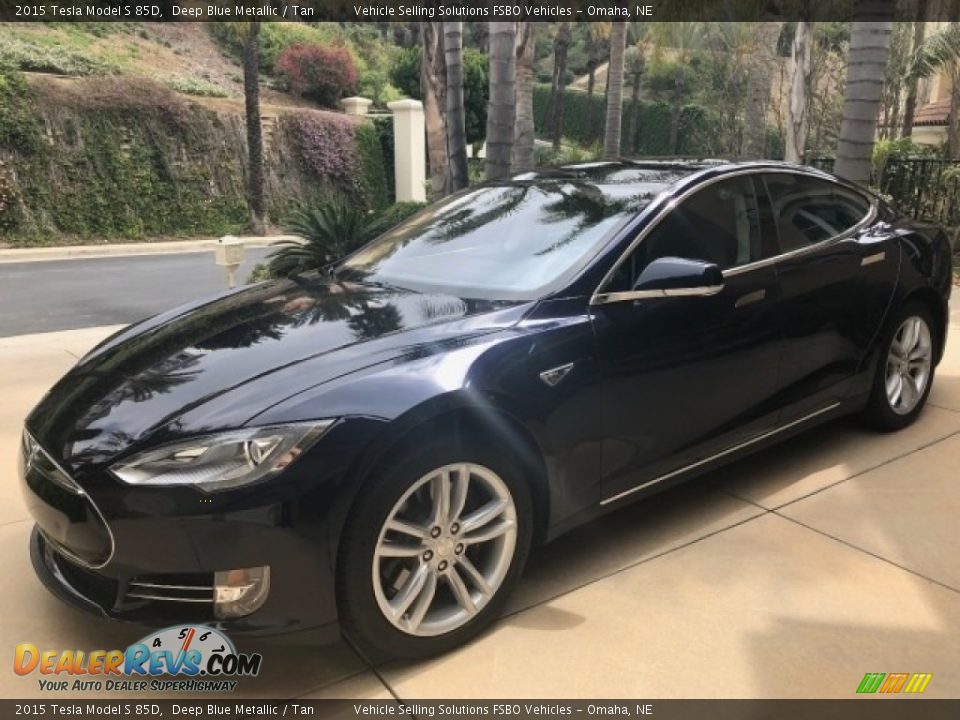 2015 Tesla Model S 85D Deep Blue Metallic / Tan Photo #12