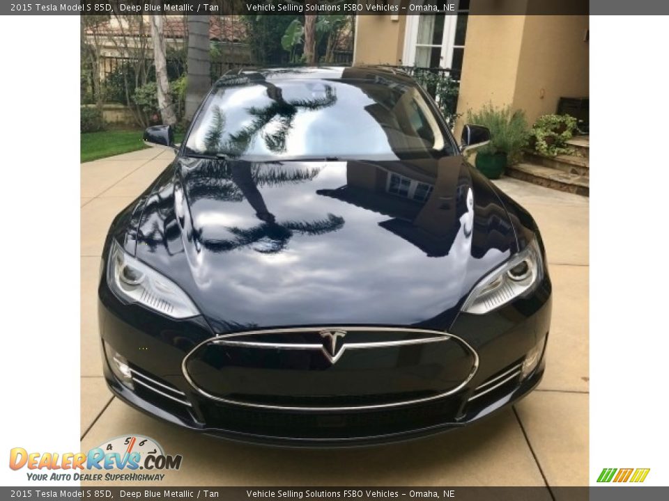 2015 Tesla Model S 85D Deep Blue Metallic / Tan Photo #13