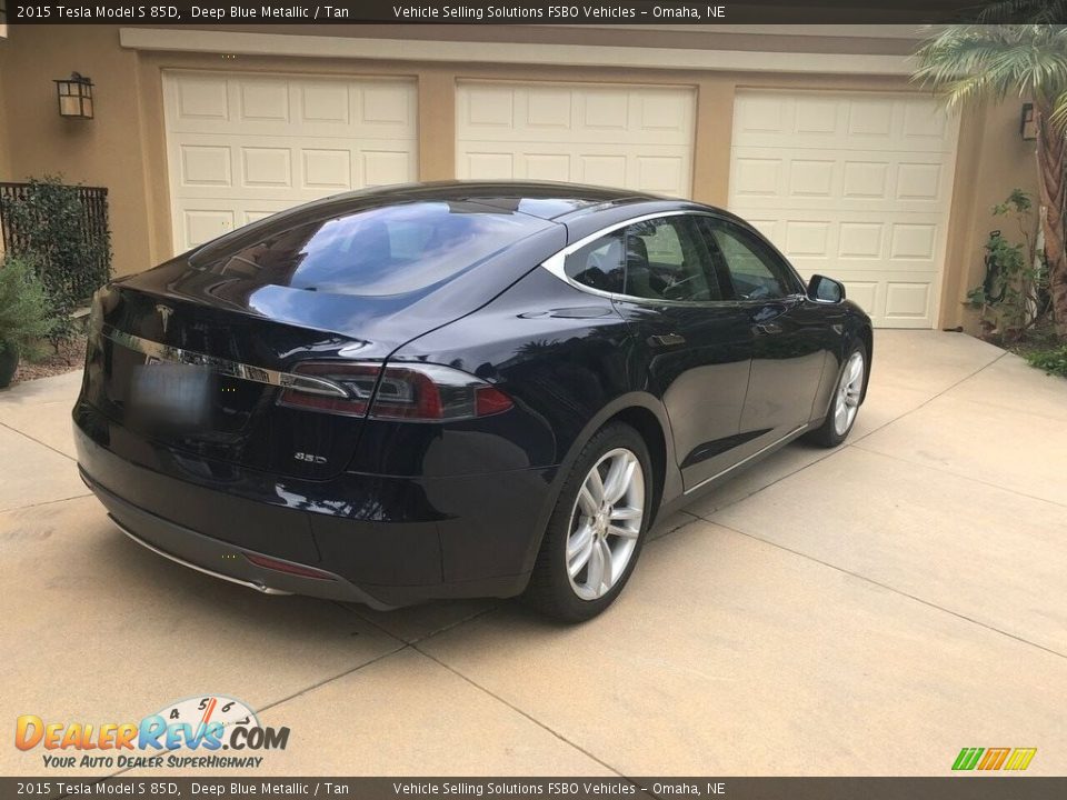 2015 Tesla Model S 85D Deep Blue Metallic / Tan Photo #29