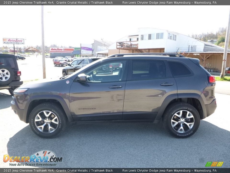 2015 Jeep Cherokee Trailhawk 4x4 Granite Crystal Metallic / Trailhawk Black Photo #2