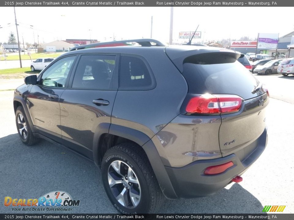 2015 Jeep Cherokee Trailhawk 4x4 Granite Crystal Metallic / Trailhawk Black Photo #3