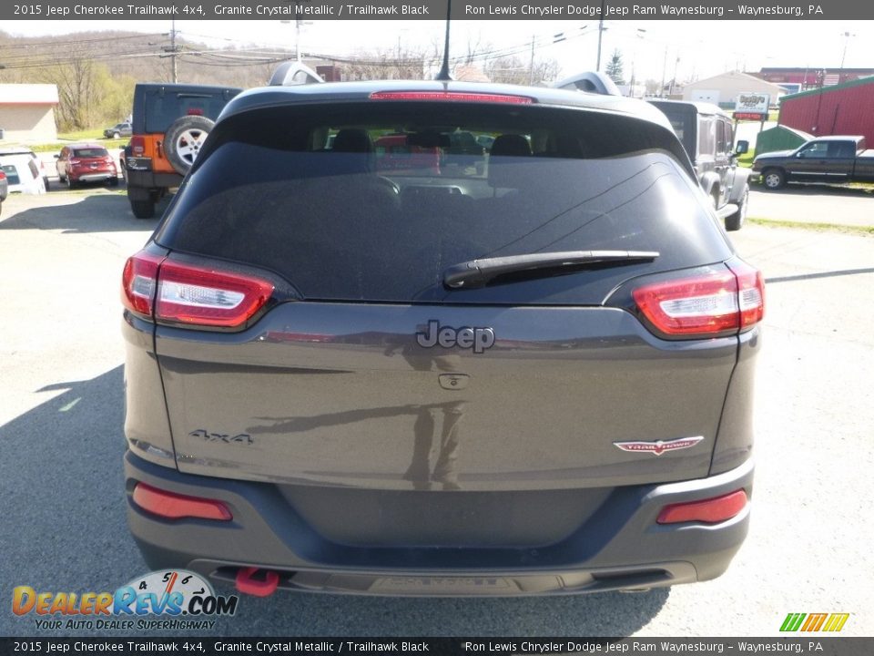 2015 Jeep Cherokee Trailhawk 4x4 Granite Crystal Metallic / Trailhawk Black Photo #4