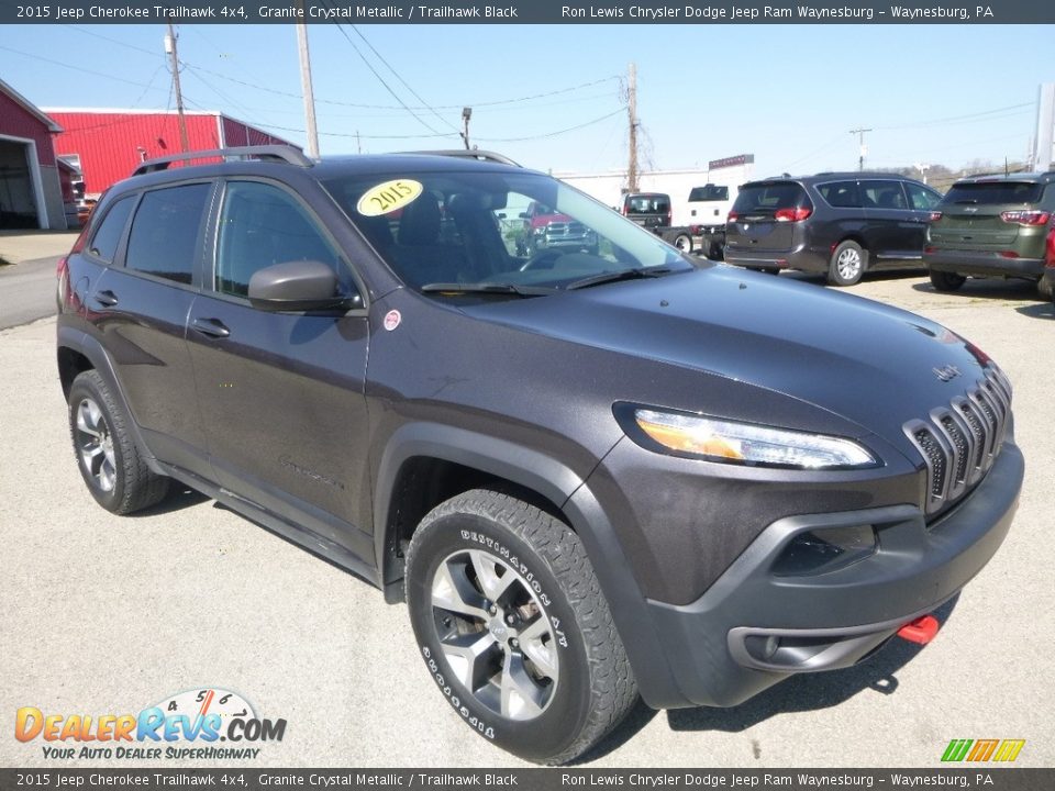 2015 Jeep Cherokee Trailhawk 4x4 Granite Crystal Metallic / Trailhawk Black Photo #7