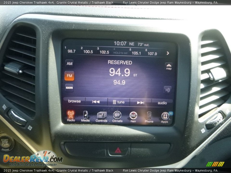 2015 Jeep Cherokee Trailhawk 4x4 Granite Crystal Metallic / Trailhawk Black Photo #18