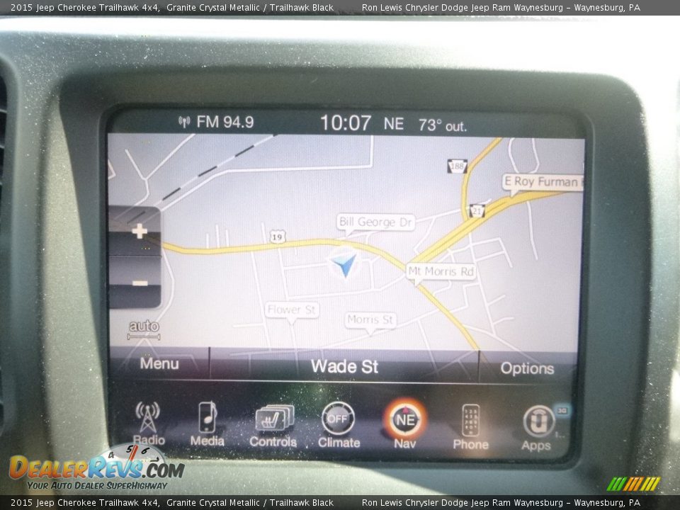 2015 Jeep Cherokee Trailhawk 4x4 Granite Crystal Metallic / Trailhawk Black Photo #19