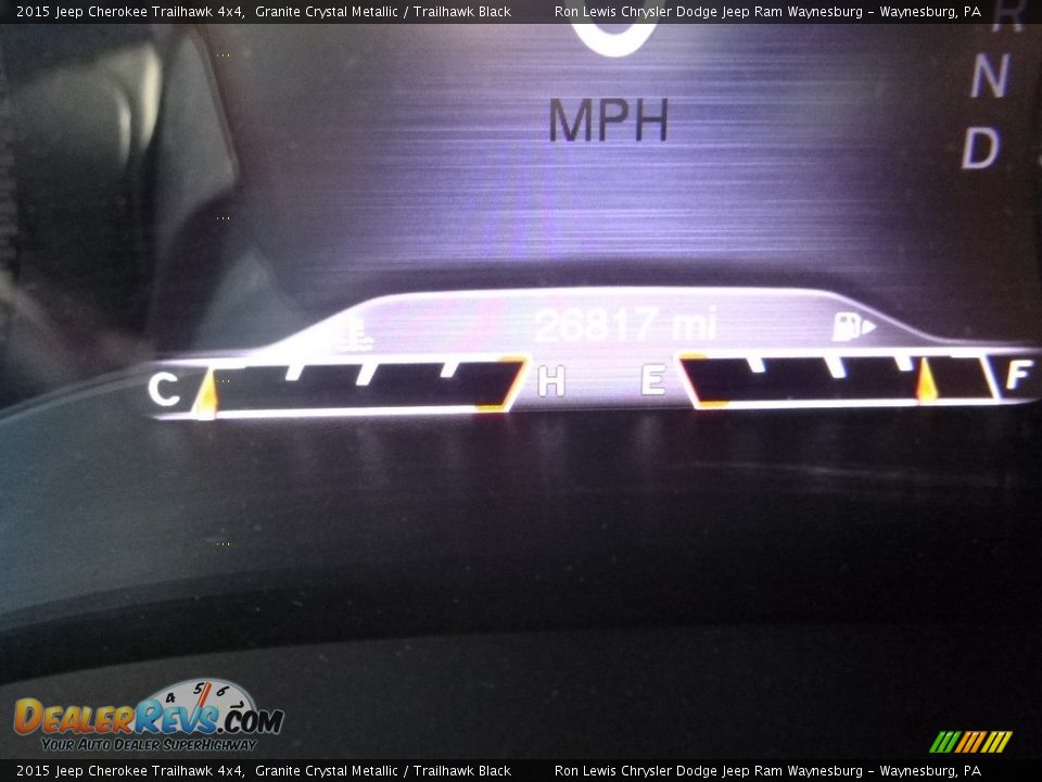 2015 Jeep Cherokee Trailhawk 4x4 Granite Crystal Metallic / Trailhawk Black Photo #20