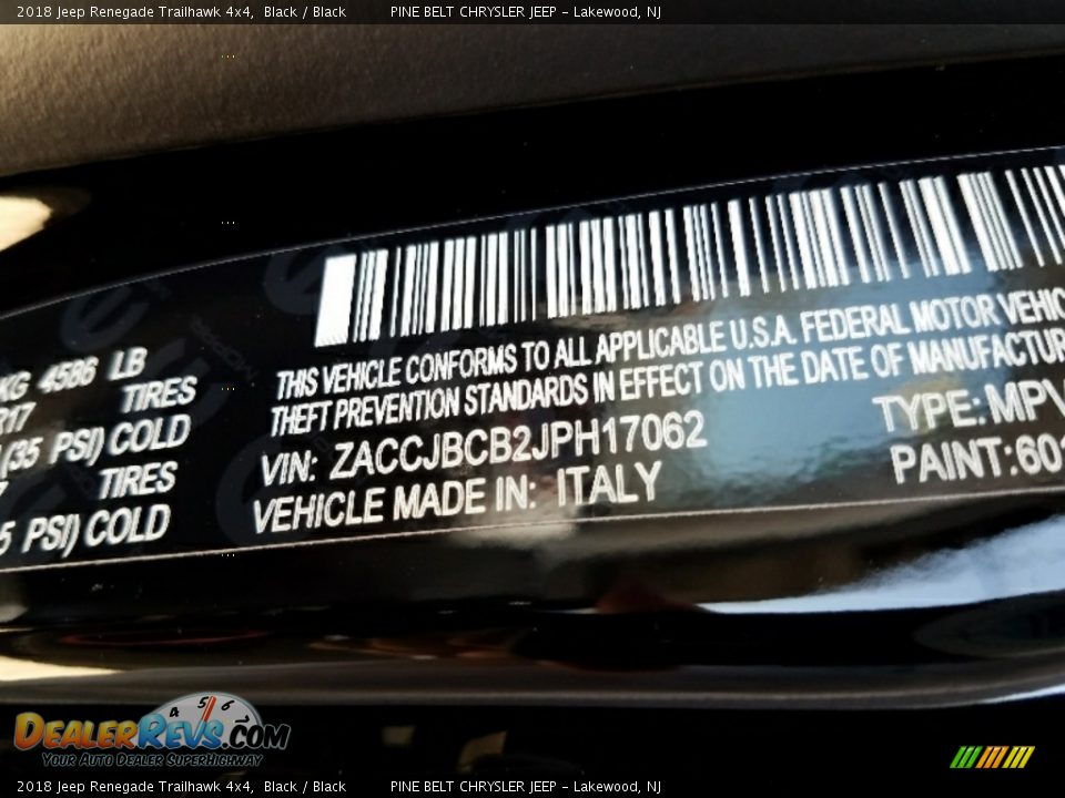 2018 Jeep Renegade Trailhawk 4x4 Black / Black Photo #9