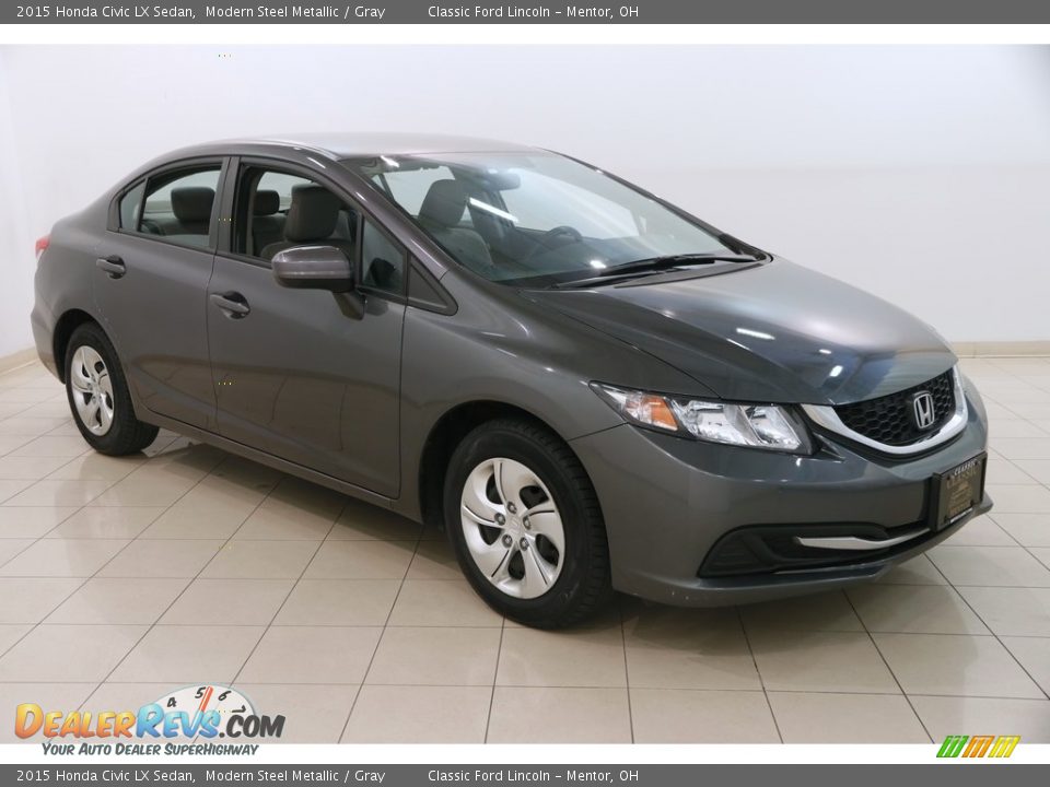 2015 Honda Civic LX Sedan Modern Steel Metallic / Gray Photo #1