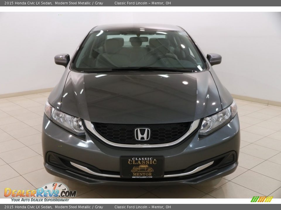 2015 Honda Civic LX Sedan Modern Steel Metallic / Gray Photo #2