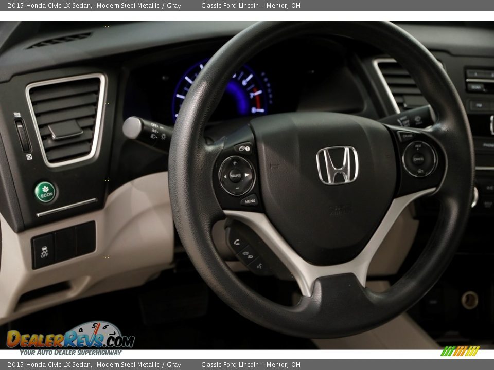 2015 Honda Civic LX Sedan Modern Steel Metallic / Gray Photo #6