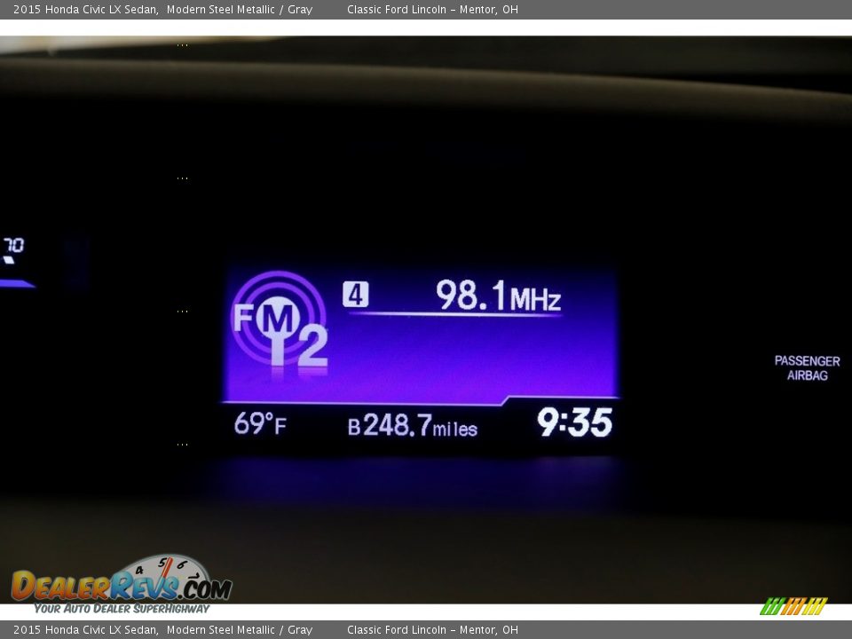 2015 Honda Civic LX Sedan Modern Steel Metallic / Gray Photo #7