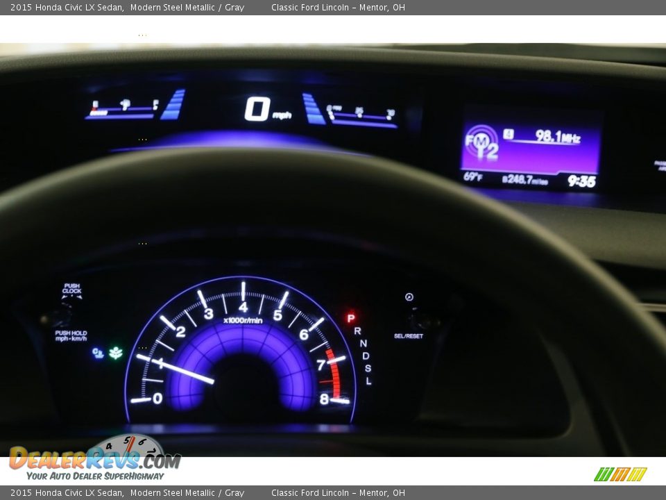 2015 Honda Civic LX Sedan Modern Steel Metallic / Gray Photo #9