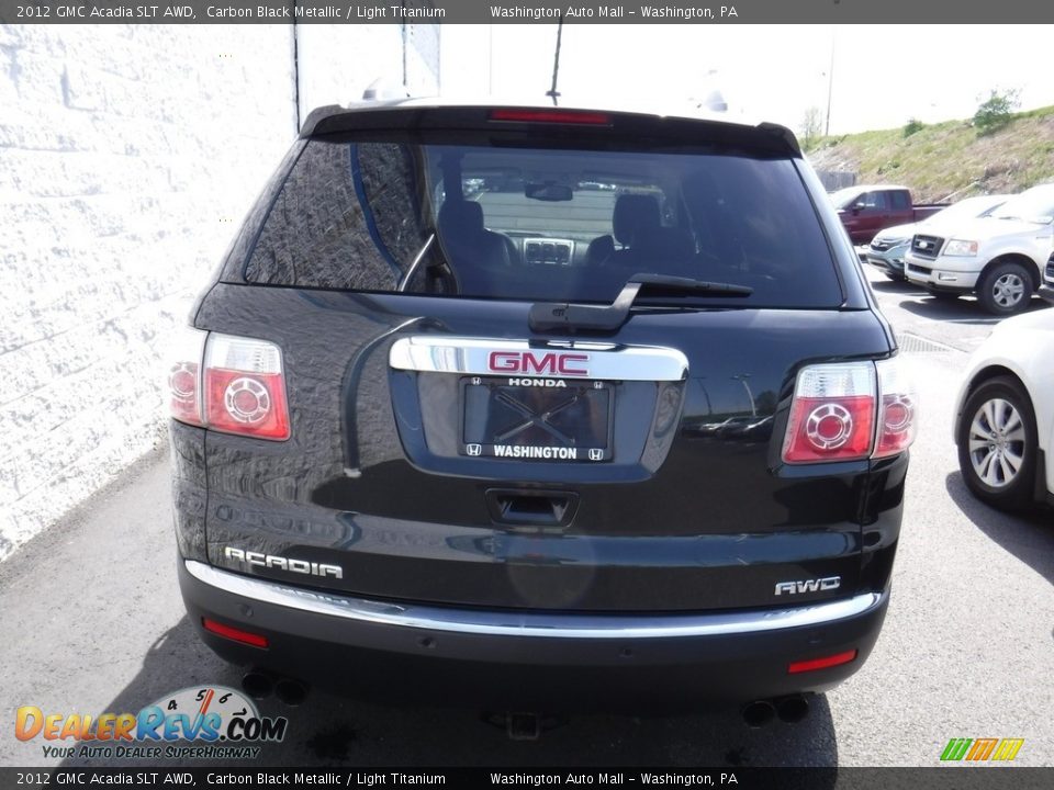 2012 GMC Acadia SLT AWD Carbon Black Metallic / Light Titanium Photo #8