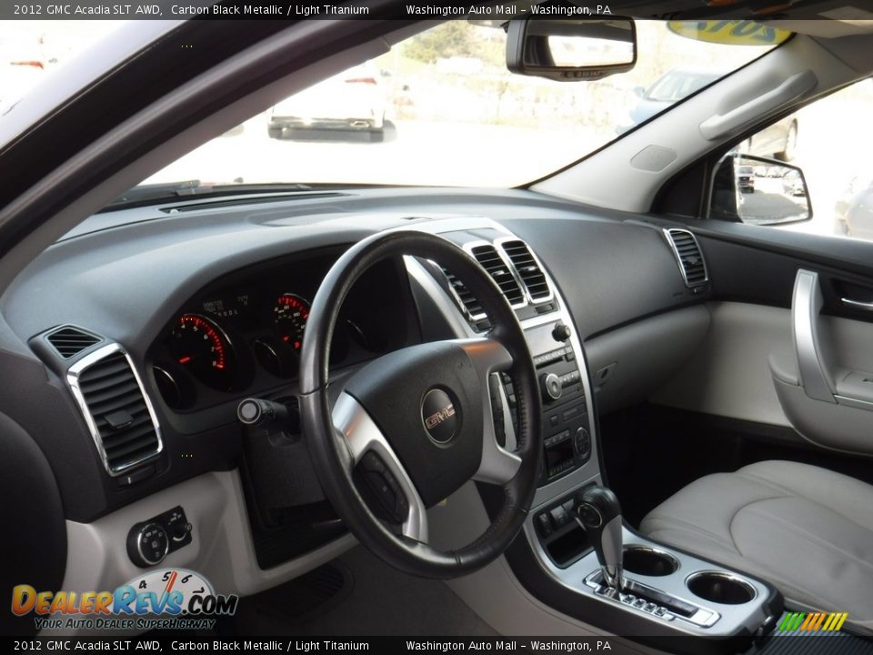 2012 GMC Acadia SLT AWD Carbon Black Metallic / Light Titanium Photo #13