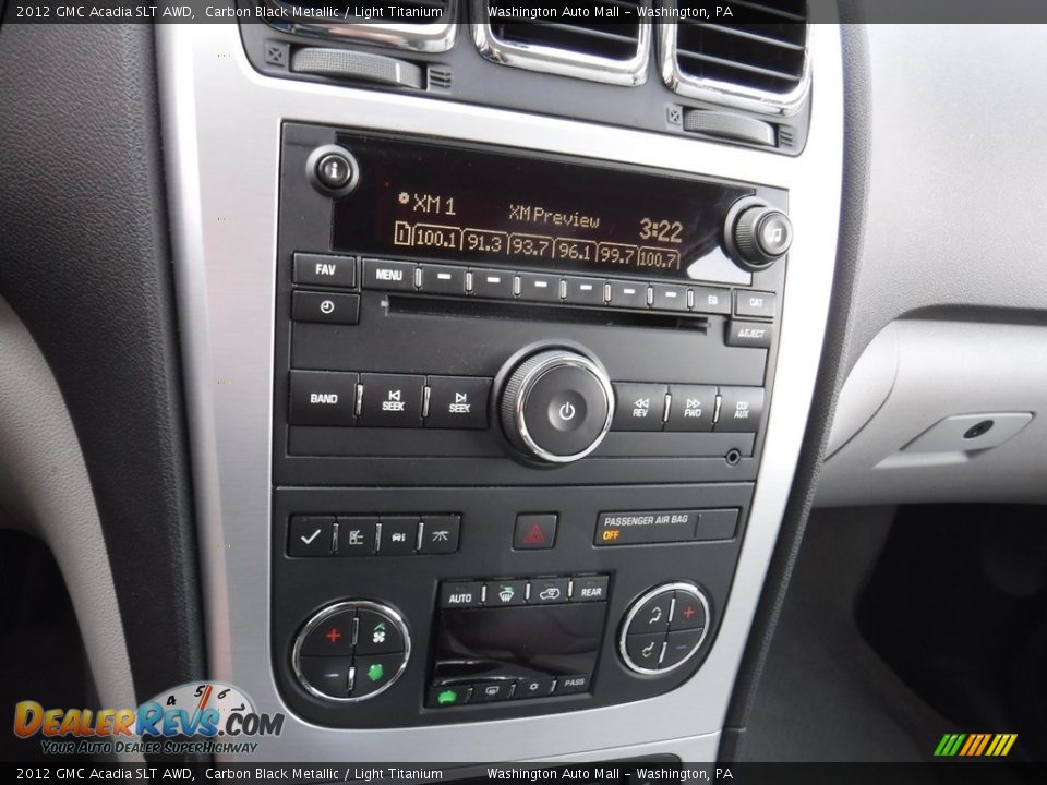 2012 GMC Acadia SLT AWD Carbon Black Metallic / Light Titanium Photo #16