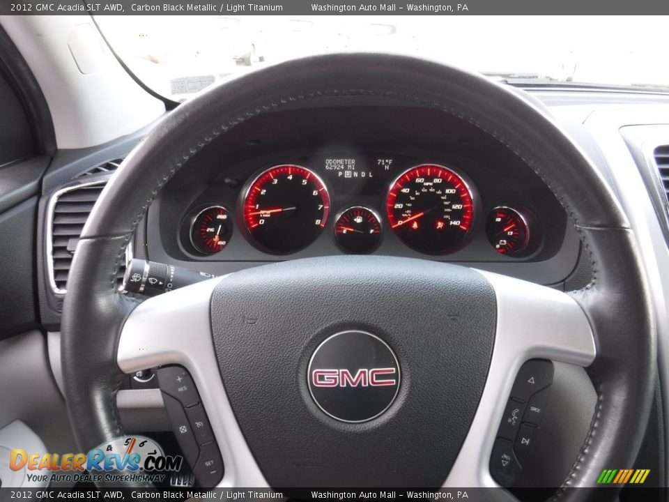 2012 GMC Acadia SLT AWD Carbon Black Metallic / Light Titanium Photo #23