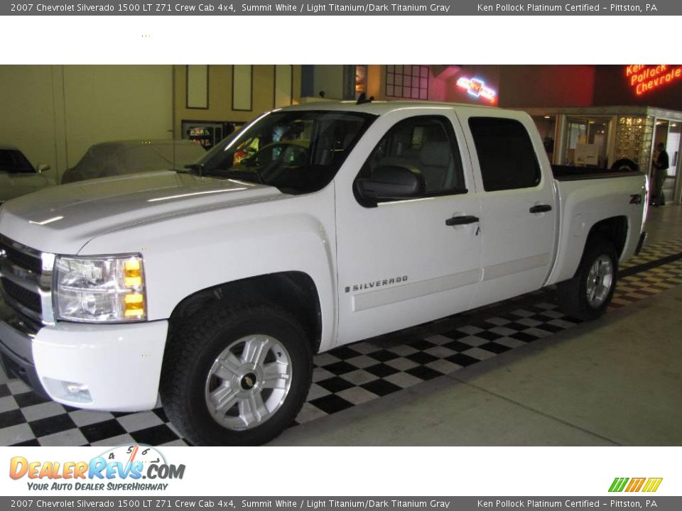 2007 Chevrolet Silverado 1500 LT Z71 Crew Cab 4x4 Summit White / Light Titanium/Dark Titanium Gray Photo #8