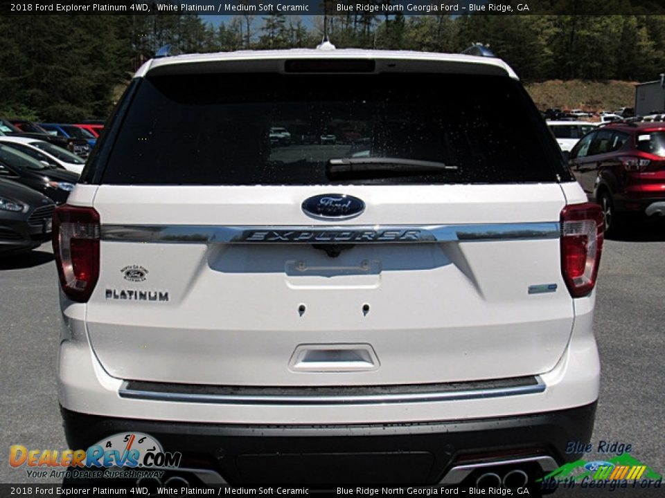 2018 Ford Explorer Platinum 4WD White Platinum / Medium Soft Ceramic Photo #4