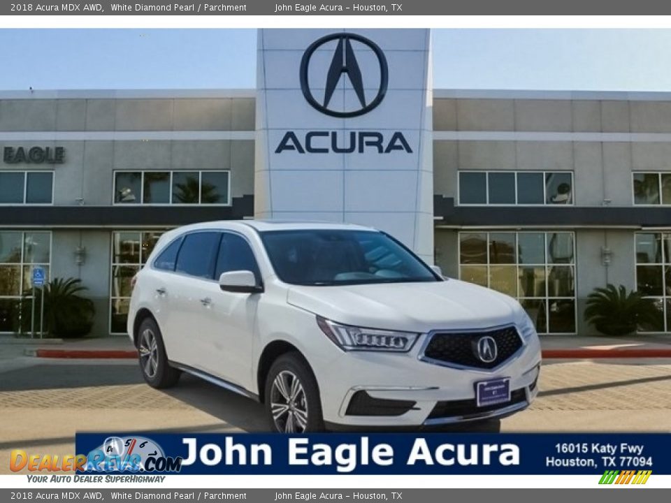 2018 Acura MDX AWD White Diamond Pearl / Parchment Photo #1