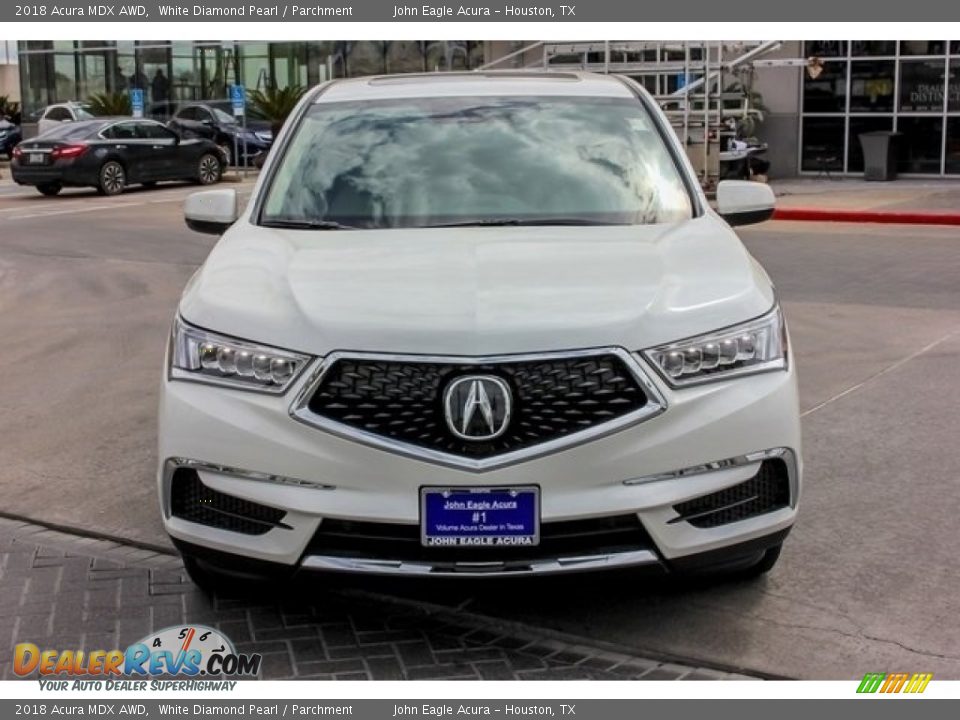 2018 Acura MDX AWD White Diamond Pearl / Parchment Photo #2