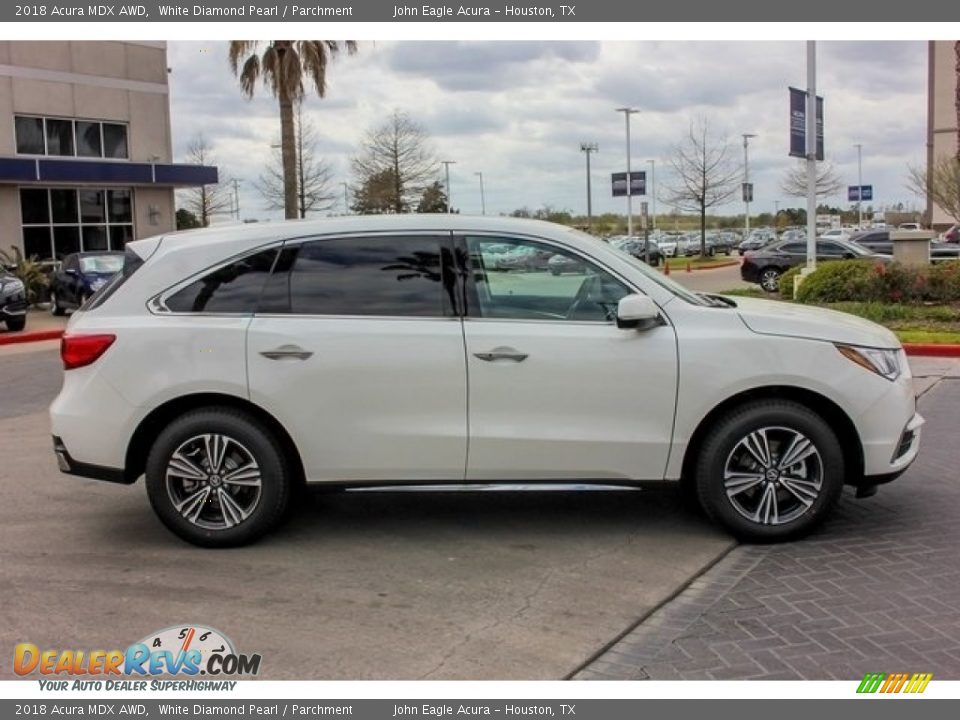 2018 Acura MDX AWD White Diamond Pearl / Parchment Photo #8