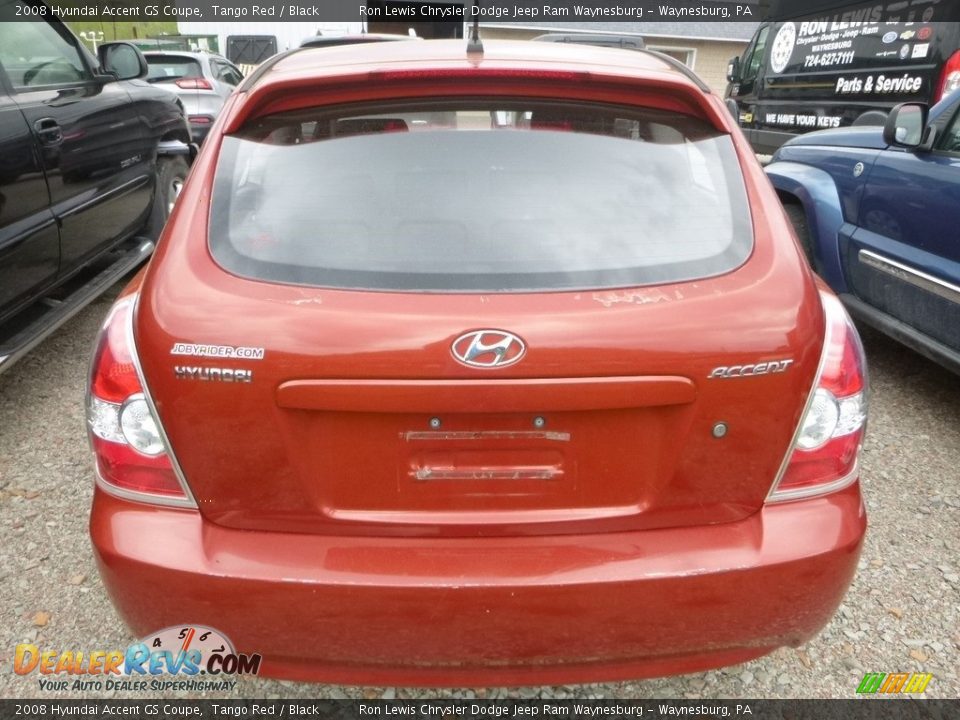 2008 Hyundai Accent GS Coupe Tango Red / Black Photo #3