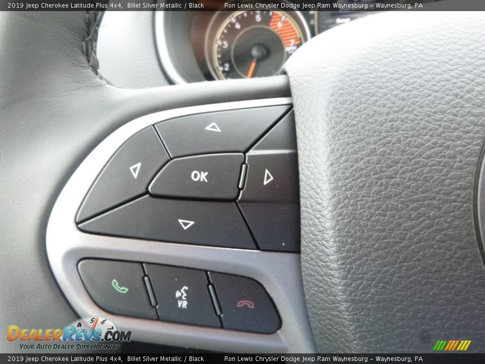 2019 Jeep Cherokee Latitude Plus 4x4 Billet Silver Metallic / Black Photo #19