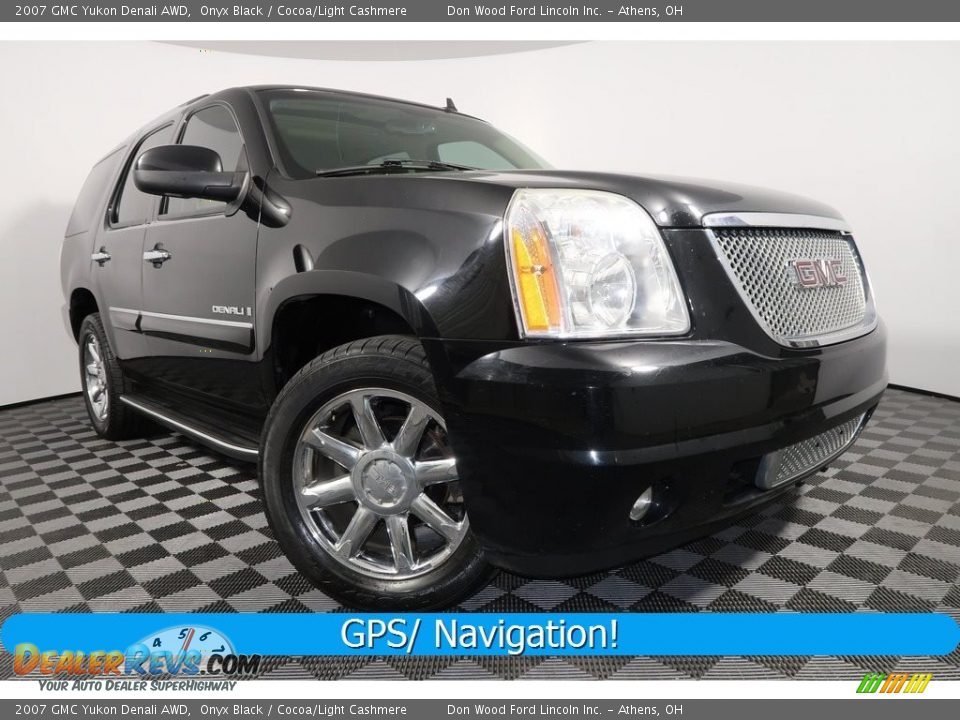 2007 GMC Yukon Denali AWD Onyx Black / Cocoa/Light Cashmere Photo #1