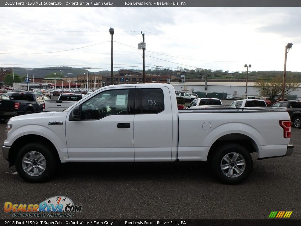 2018 Ford F150 XLT SuperCab Oxford White / Earth Gray Photo #6