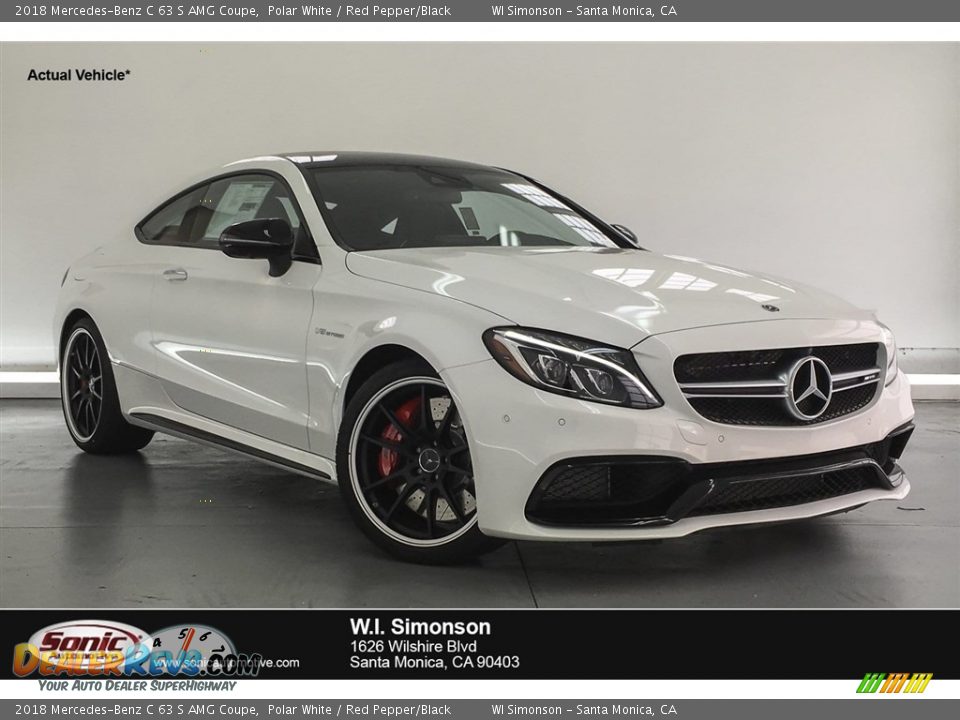 2018 Mercedes-Benz C 63 S AMG Coupe Polar White / Red Pepper/Black Photo #1