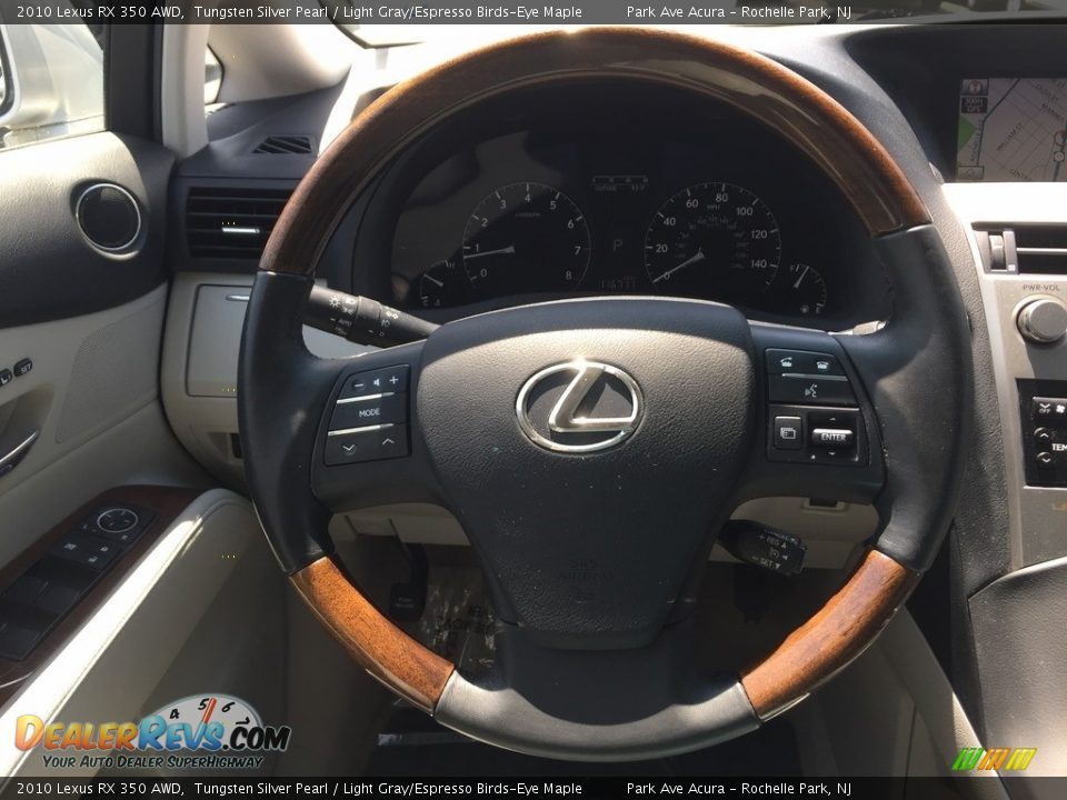 2010 Lexus RX 350 AWD Tungsten Silver Pearl / Light Gray/Espresso Birds-Eye Maple Photo #17