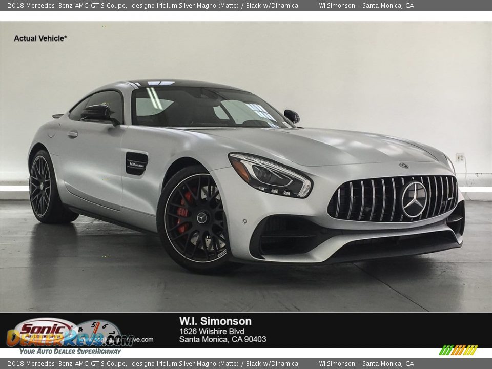 2018 Mercedes-Benz AMG GT S Coupe designo Iridium Silver Magno (Matte) / Black w/Dinamica Photo #1