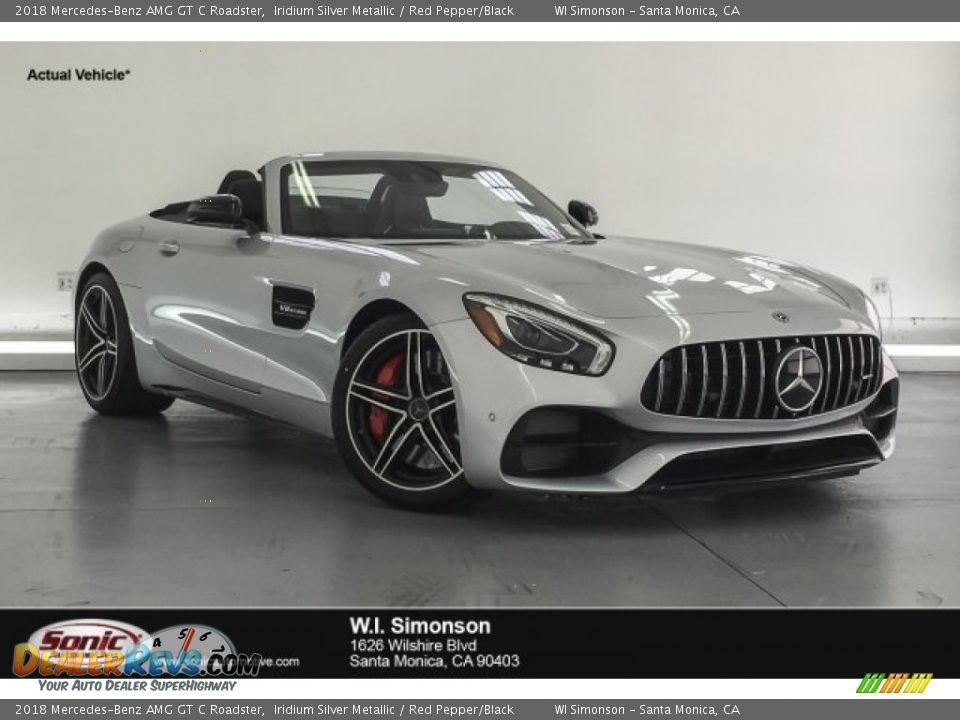 2018 Mercedes-Benz AMG GT C Roadster Iridium Silver Metallic / Red Pepper/Black Photo #1