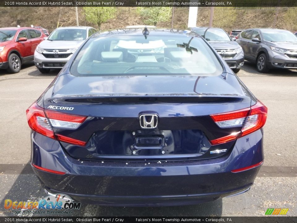 2018 Honda Accord EX Hybrid Sedan Obsidian Blue Pearl / Gray Photo #3