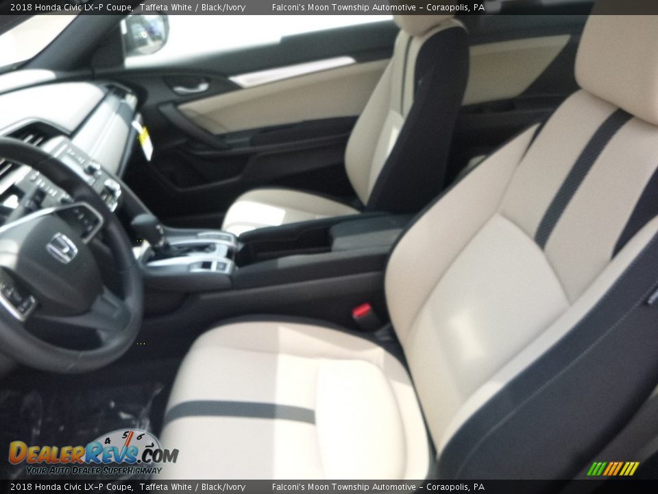 2018 Honda Civic LX-P Coupe Taffeta White / Black/Ivory Photo #8