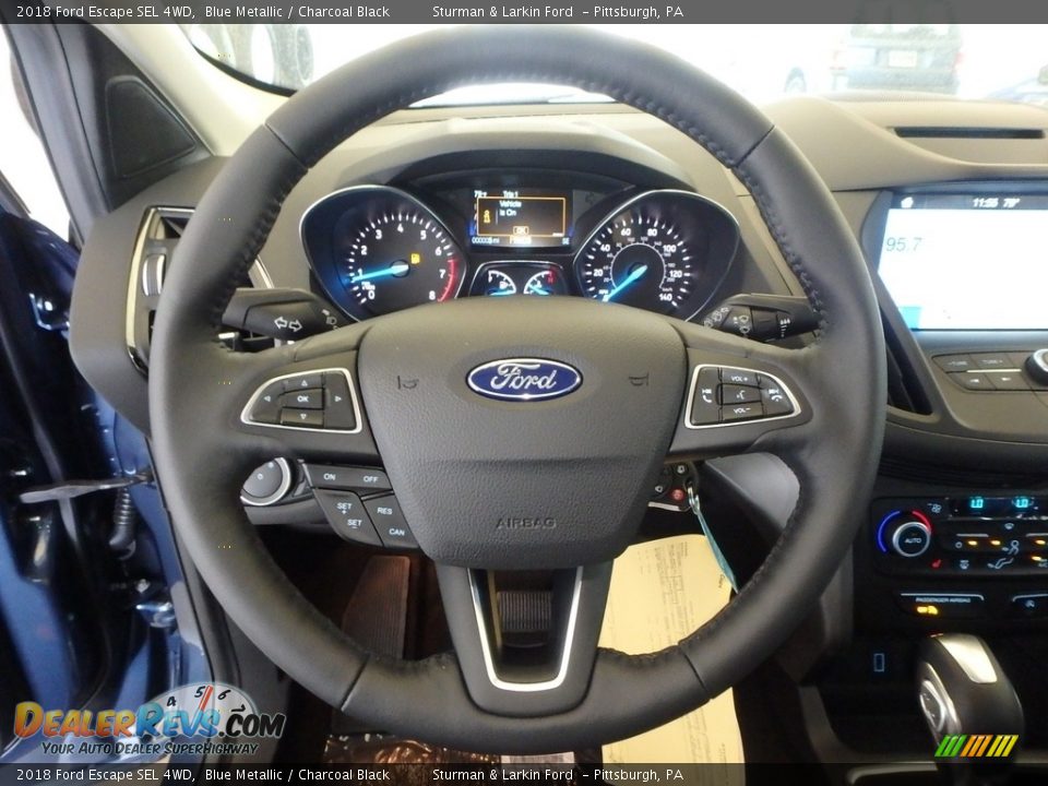 2018 Ford Escape SEL 4WD Blue Metallic / Charcoal Black Photo #15