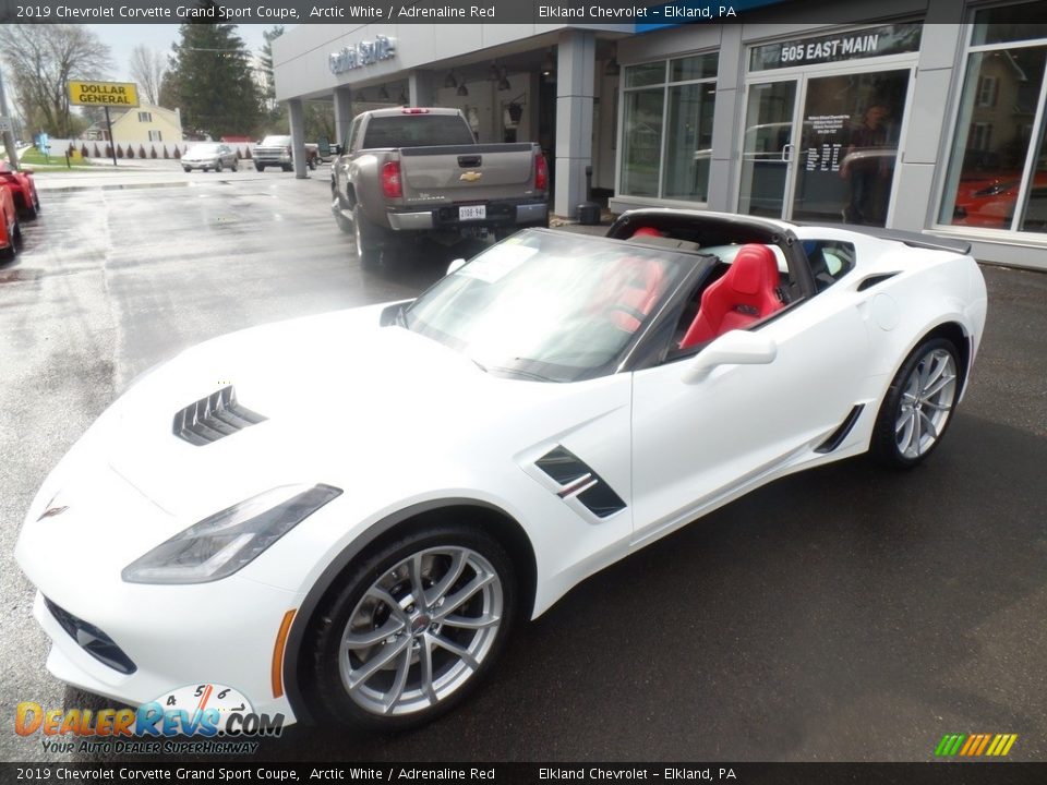 2019 Chevrolet Corvette Grand Sport Coupe Arctic White / Adrenaline Red Photo #2
