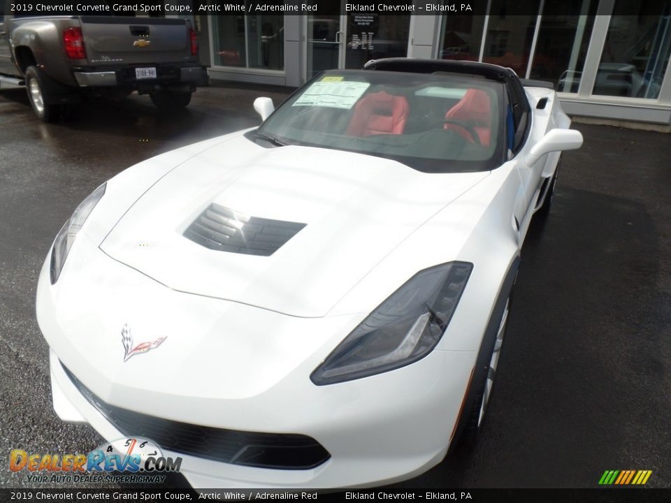 2019 Chevrolet Corvette Grand Sport Coupe Arctic White / Adrenaline Red Photo #3