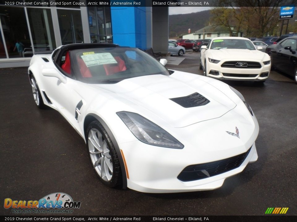 2019 Chevrolet Corvette Grand Sport Coupe Arctic White / Adrenaline Red Photo #5