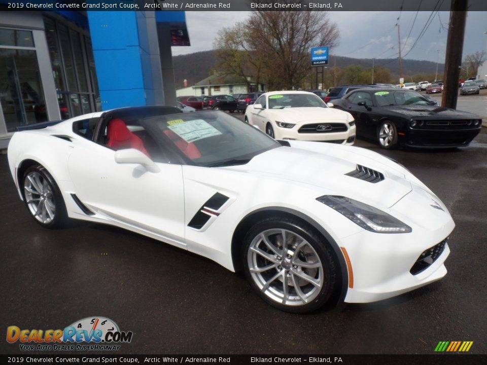 2019 Chevrolet Corvette Grand Sport Coupe Arctic White / Adrenaline Red Photo #6