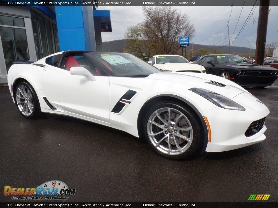 2019 Chevrolet Corvette Grand Sport Coupe Arctic White / Adrenaline Red Photo #7