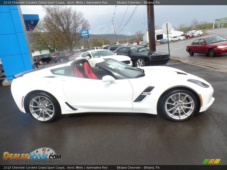 2019 Chevrolet Corvette Grand Sport Coupe Arctic White / Adrenaline Red Photo #8