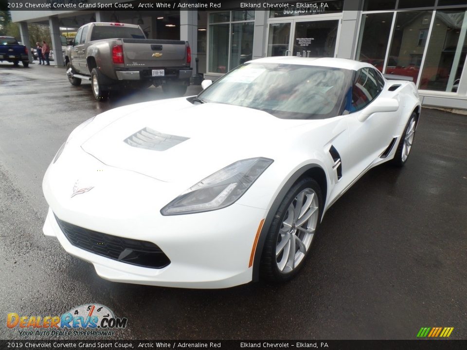 2019 Chevrolet Corvette Grand Sport Coupe Arctic White / Adrenaline Red Photo #12