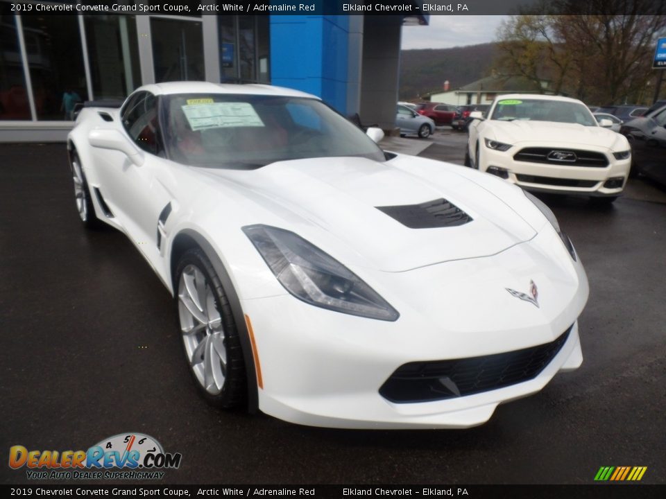 2019 Chevrolet Corvette Grand Sport Coupe Arctic White / Adrenaline Red Photo #14