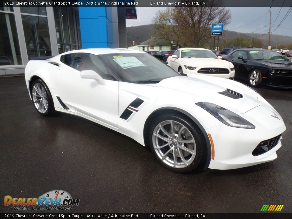2019 Chevrolet Corvette Grand Sport Coupe Arctic White / Adrenaline Red Photo #15