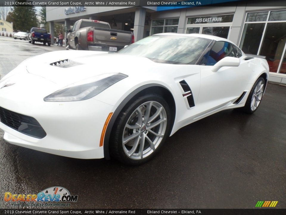 2019 Chevrolet Corvette Grand Sport Coupe Arctic White / Adrenaline Red Photo #23