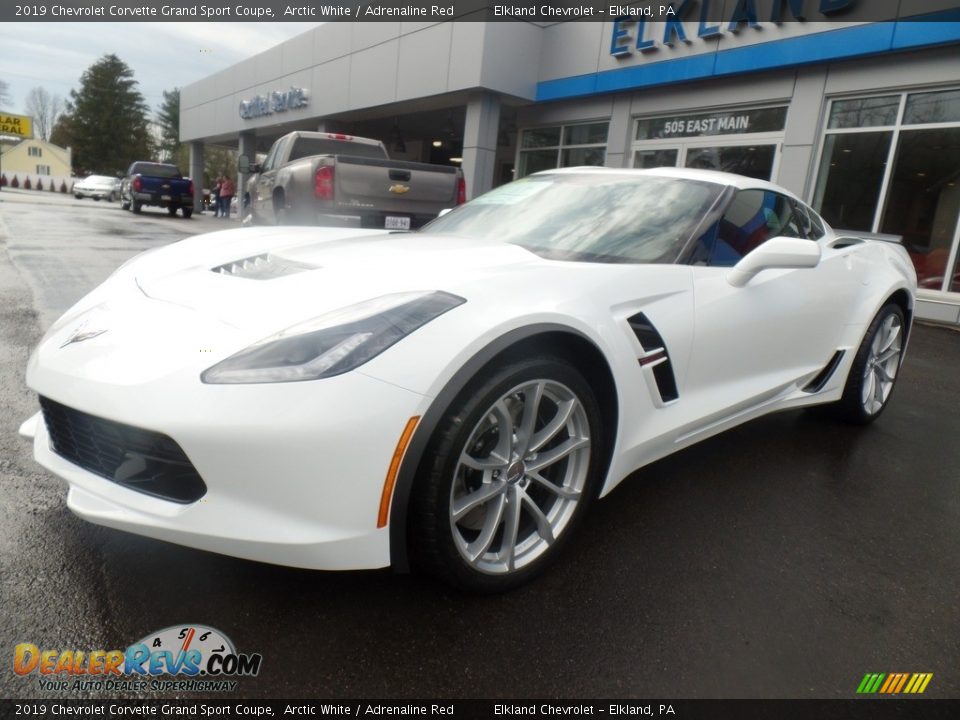 2019 Chevrolet Corvette Grand Sport Coupe Arctic White / Adrenaline Red Photo #24